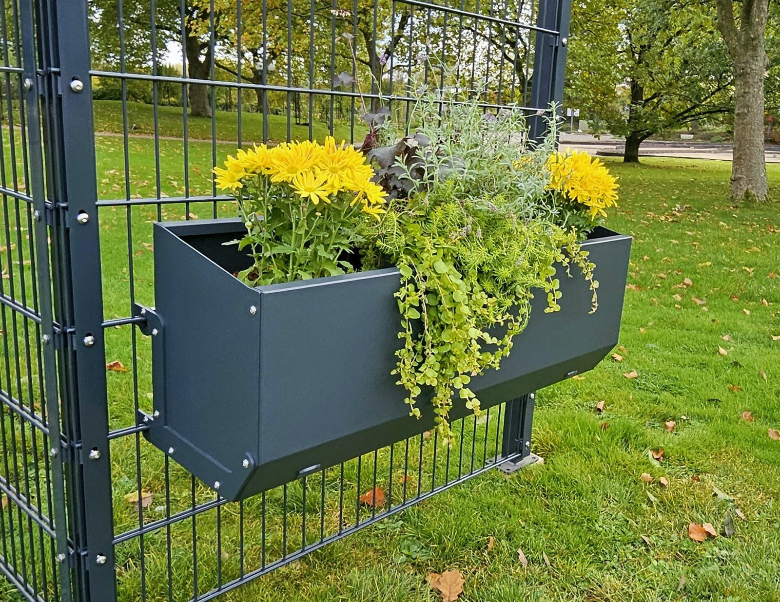 Blumenkasten Stabgitterzaun – Steel4Nature